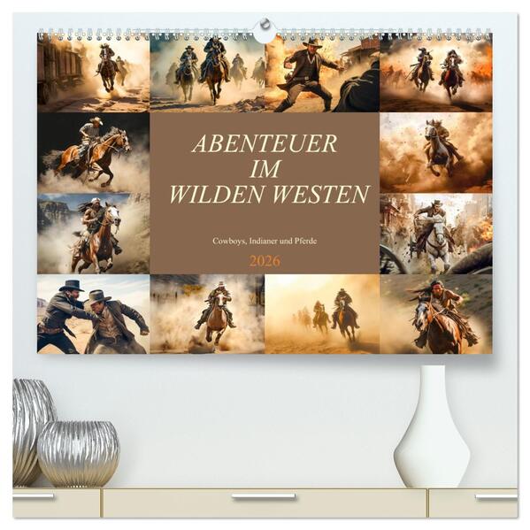 Abenteuer im Wilden Westen (hochwertiger Premium Wandkalender 2026 DIN A2 quer) Kunstdruck in Hochglanz