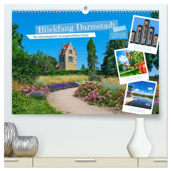 Blickfang Darmstadt! (hochwertiger Premium Wandkalender 2026 DIN A2 quer) Kunstdruck in Hochglanz