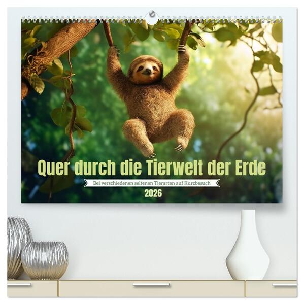 Quer durch die Tierwelt der Erde (hochwertiger Premium Wandkalender 2026 DIN A2 quer) Kunstdruck in Hochglanz