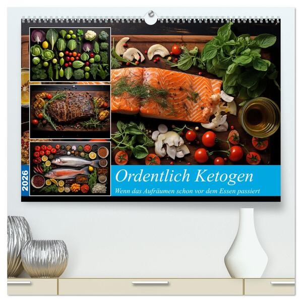 Ordentlich Ketogen (hochwertiger Premium Wandkalender 2026 DIN A2 quer) Kunstdruck in Hochglanz