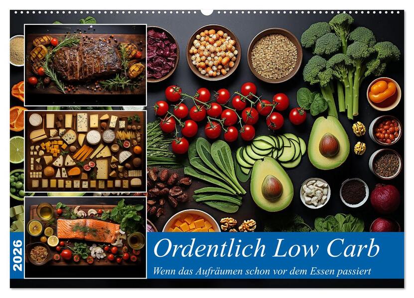 Ordentlich Low Carb (Wandkalender 2026 DIN A2 quer) CALVENDO Monatskalender