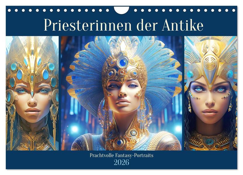 Priesterinnen der Antike. Prachtvolle Fantasy-Portraits (Wandkalender 2026 DIN A4 quer) CALVENDO Monatskalender