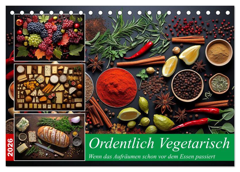 Ordentlich Vegetarisch (Tischkalender 2026 DIN A5 quer) CALVENDO Monatskalender