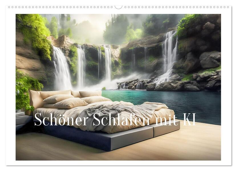 Schöner Schlafen mit KI (Wandkalender 2026 DIN A2 quer) CALVENDO Monatskalender