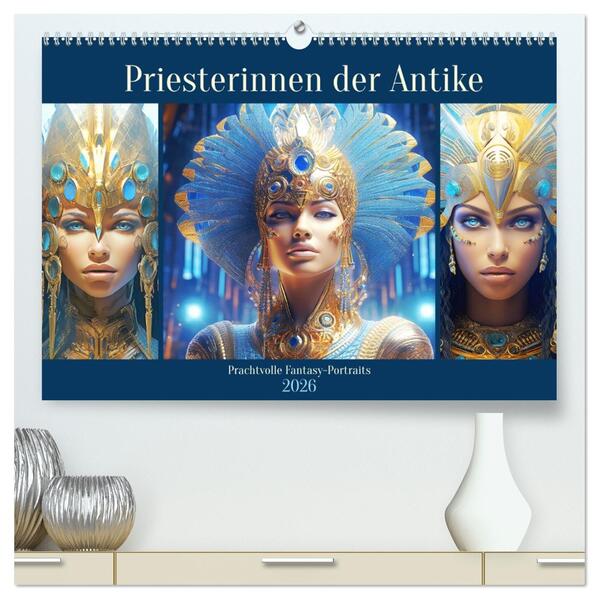 Priesterinnen der Antike. Prachtvolle Fantasy-Portraits (hochwertiger Premium Wandkalender 2026 DIN A2 quer) Kunstdruck in Hochglanz