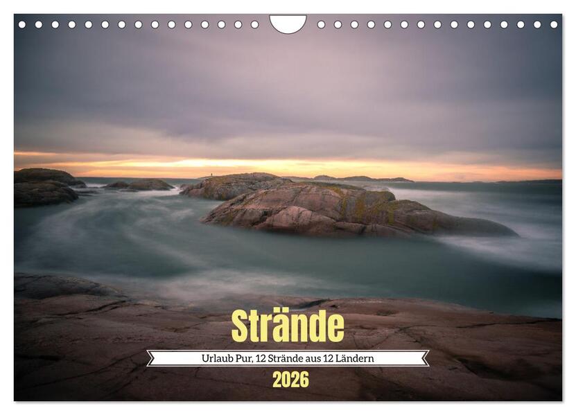 Urlaub Pur 12 Strände aus 12 Ländern (Wandkalender 2026 DIN A4 quer) CALVENDO Monatskalender