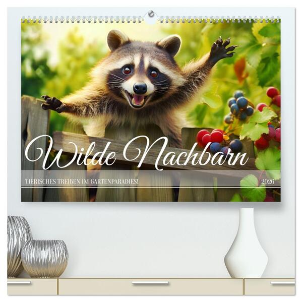 Wilde Nachbarn - Tierisches Treiben im Gartenparadies! (hochwertiger Premium Wandkalender 2026 DIN A2 quer) Kunstdruck in Hochglanz
