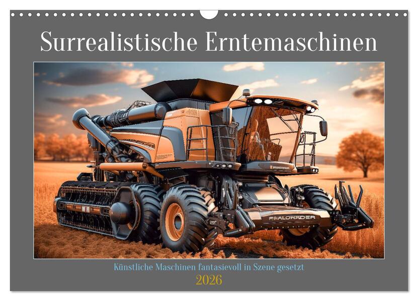 Surrealistische Erntemaschinen (Wandkalender 2026 DIN A3 quer) CALVENDO Monatskalender