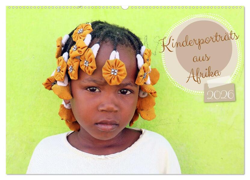 Kinderporträts aus Afrika (Wandkalender 2026 DIN A2 quer) CALVENDO Monatskalender