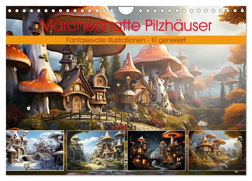 Märchenhafte Pilzhäuser (Wandkalender 2026 DIN A4 quer) CALVENDO Monatskalender