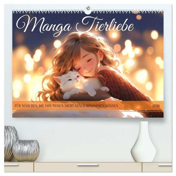 Manga Tierliebe (hochwertiger Premium Wandkalender 2026 DIN A2 quer) Kunstdruck in Hochglanz