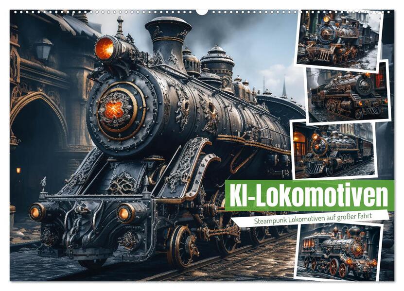KI-Lokomotiven (Wandkalender 2026 DIN A2 quer) CALVENDO Monatskalender