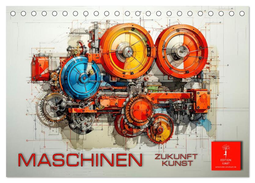 Maschinen Zukunft Kunst (Tischkalender 2026 DIN A5 quer) CALVENDO Monatskalender