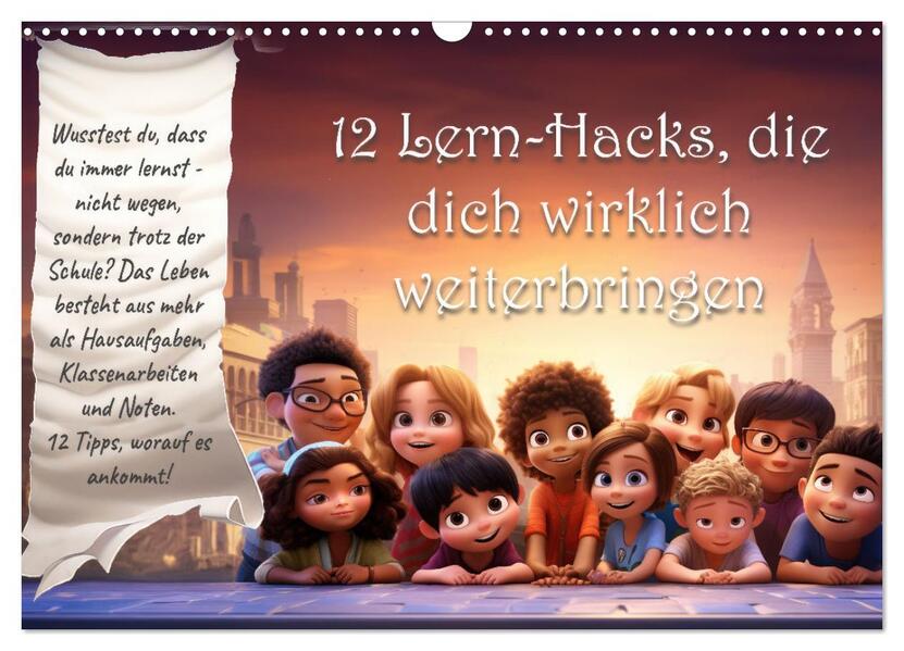 12 Lern-Hacks (Wandkalender 2026 DIN A3 quer) CALVENDO Monatskalender