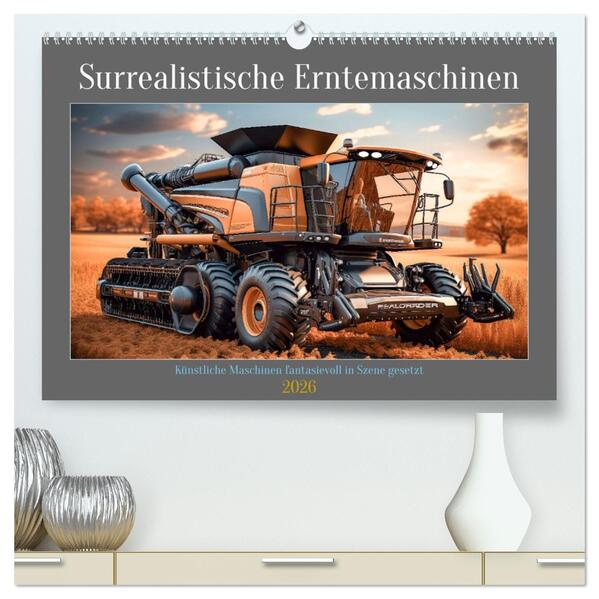 Surrealistische Erntemaschinen (hochwertiger Premium Wandkalender 2026 DIN A2 quer) Kunstdruck in Hochglanz