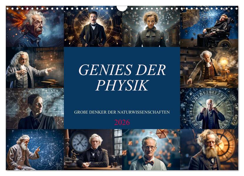 Genies der Physik (Wandkalender 2026 DIN A3 quer) CALVENDO Monatskalender