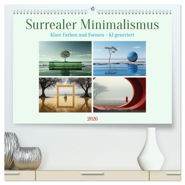 Surrealer Minimalismus (hochwertiger Premium Wandkalender 2026 DIN A2 quer) Kunstdruck in Hochglanz