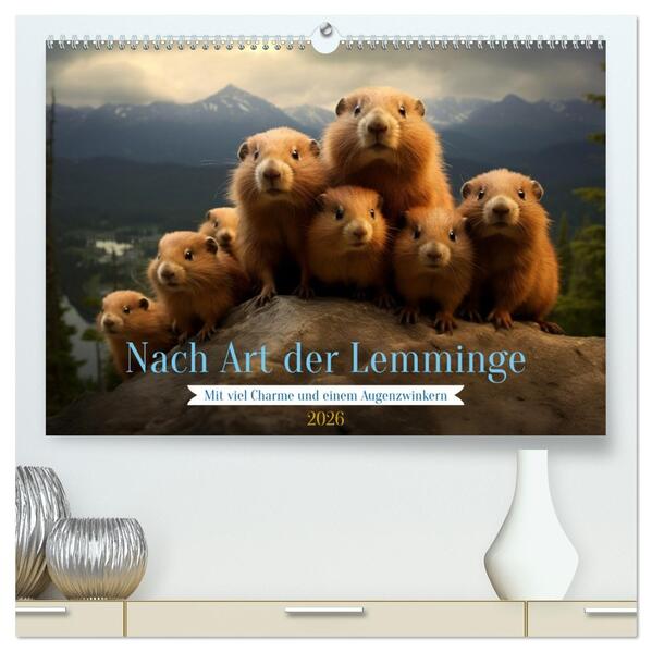 Nach Art der Lemminge (hochwertiger Premium Wandkalender 2026 DIN A2 quer) Kunstdruck in Hochglanz