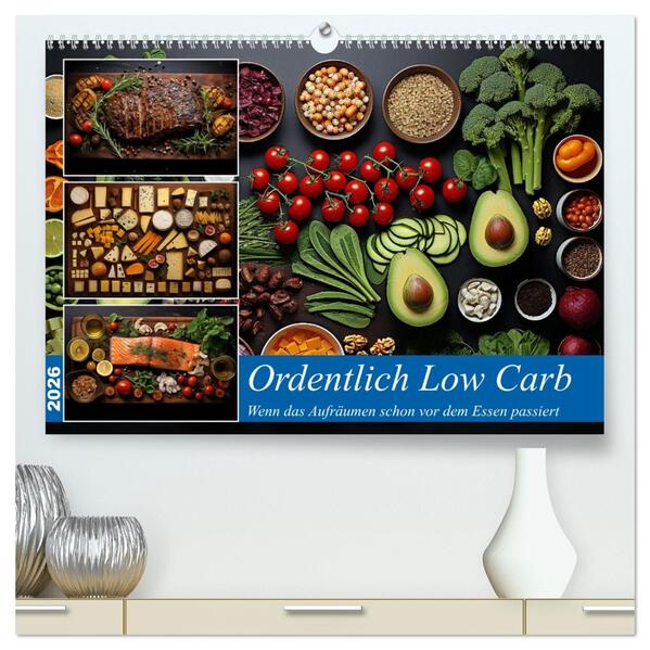 Ordentlich Low Carb (hochwertiger Premium Wandkalender 2026 DIN A2 quer) Kunstdruck in Hochglanz