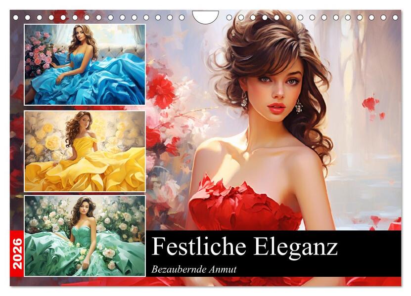 Festliche Eleganz. Bezaubernde Anmut (Wandkalender 2026 DIN A4 quer) CALVENDO Monatskalender