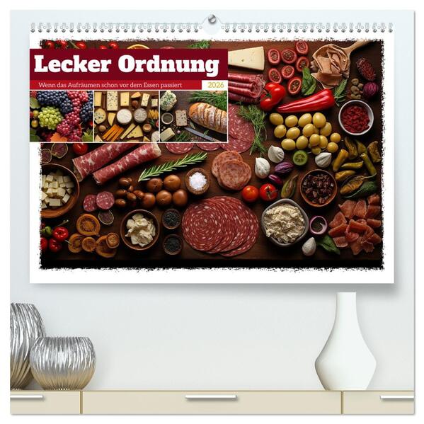 Lecker Ordnung (hochwertiger Premium Wandkalender 2026 DIN A2 quer) Kunstdruck in Hochglanz