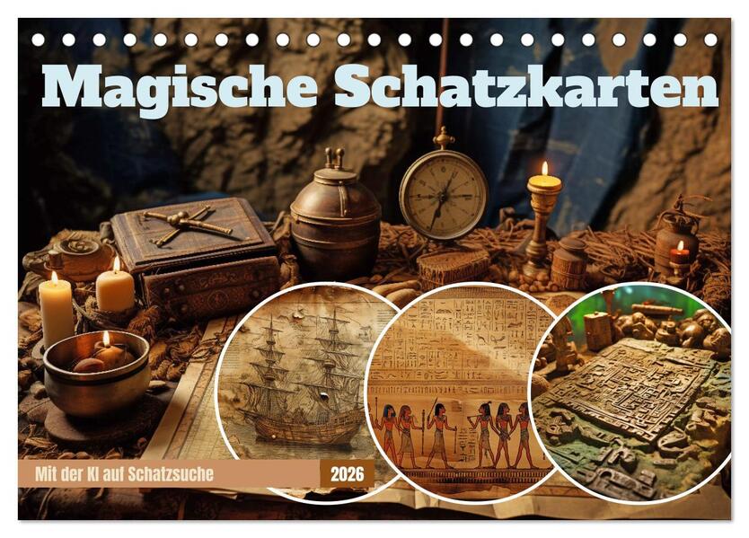 Magische Schatzkarten (Tischkalender 2026 DIN A5 quer) CALVENDO Monatskalender