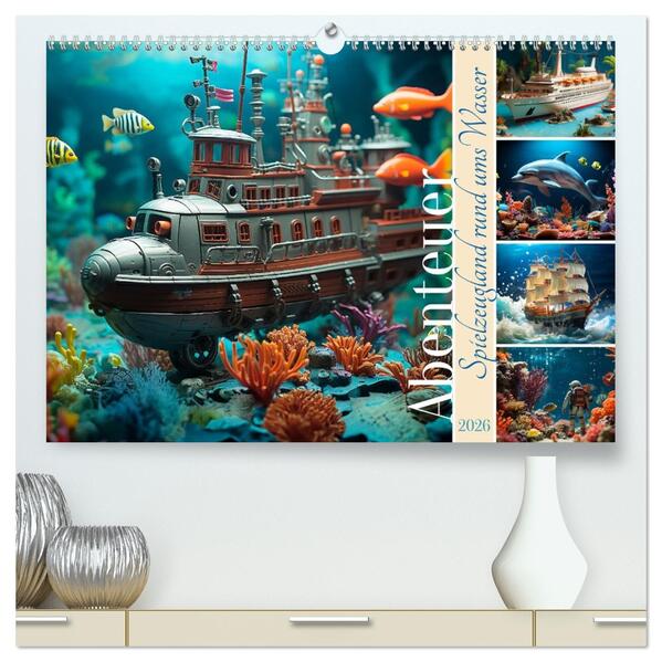 Abenteuer Spielzeugland rund ums Wasser (hochwertiger Premium Wandkalender 2026 DIN A2 quer) Kunstdruck in Hochglanz