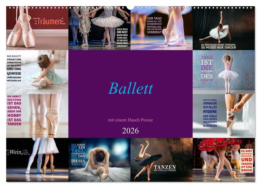 Ballett mit einem Hauch Poesie (Wandkalender 2026 DIN A2 quer) CALVENDO Monatskalender