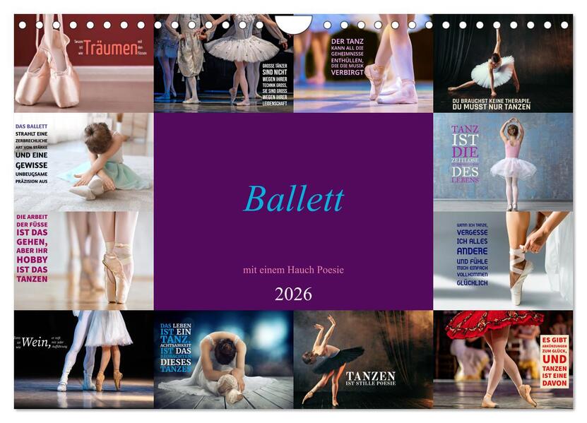 Ballett mit einem Hauch Poesie (Wandkalender 2026 DIN A4 quer) CALVENDO Monatskalender