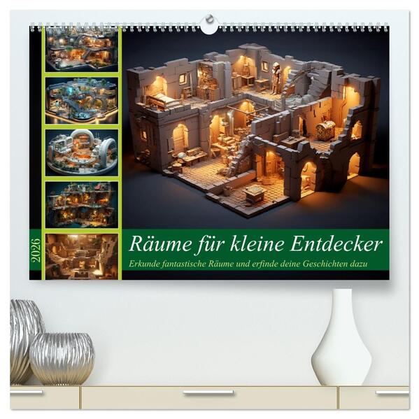 Räume für kleine Entdecker (hochwertiger Premium Wandkalender 2026 DIN A2 quer) Kunstdruck in Hochglanz