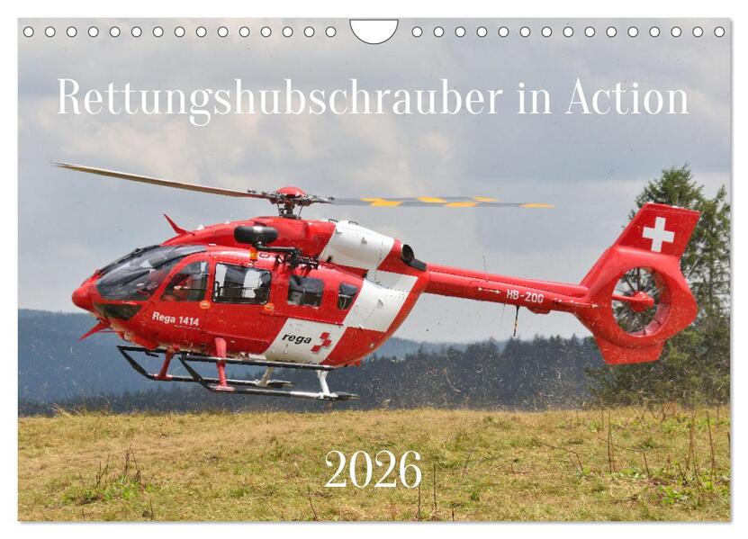 Rettungshubschrauber in Action (Wandkalender 2026 DIN A4 quer) CALVENDO Monatskalender