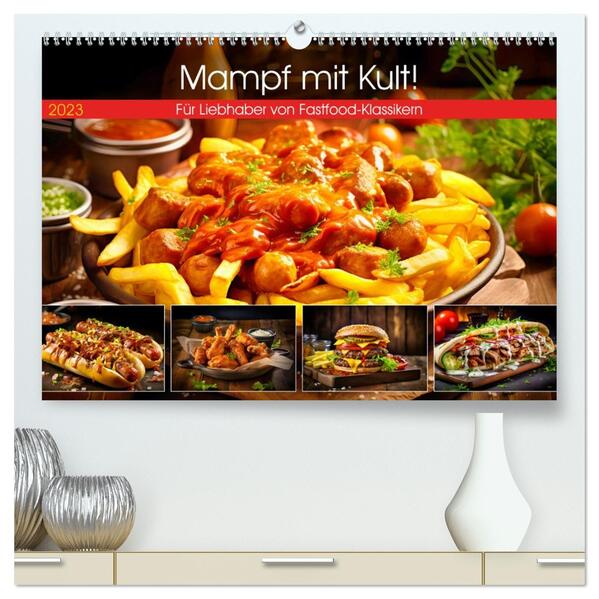 Mampf mit Kult! - Für Liebhaber von Fastfood-Klassikern (hochwertiger Premium Wandkalender 2026 DIN A2 quer) Kunstdruck in Hochglanz