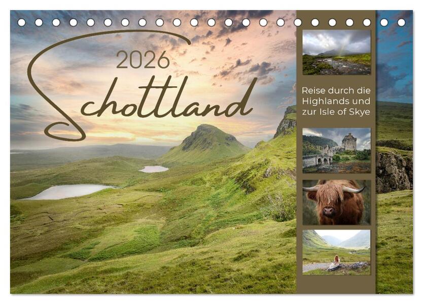 Schottland - Reise durch die Highlands und zur Isle of Skye (Tischkalender 2026 DIN A5 quer) CALVENDO Monatskalender