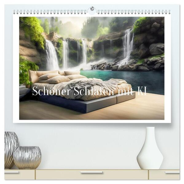 Schöner Schlafen mit KI (hochwertiger Premium Wandkalender 2026 DIN A2 quer) Kunstdruck in Hochglanz