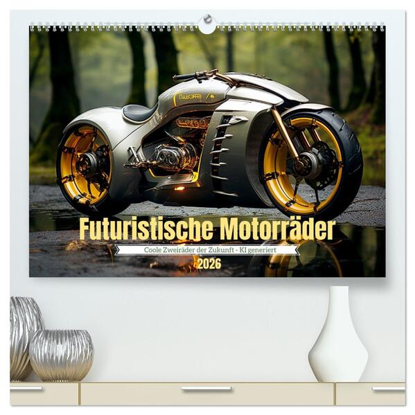 Futuristische Motorräder (hochwertiger Premium Wandkalender 2026 DIN A2 quer) Kunstdruck in Hochglanz