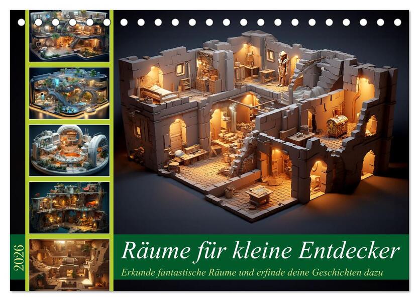 Räume für kleine Entdecker (Tischkalender 2026 DIN A5 quer) CALVENDO Monatskalender