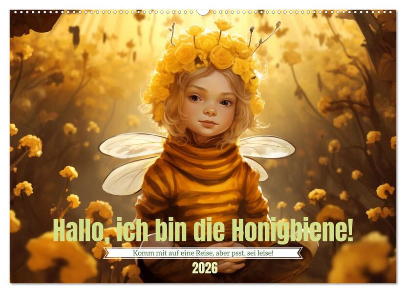 Hallo! Ich bin die Honigbiene (Wandkalender 2026 DIN A2 quer) CALVENDO Monatskalender