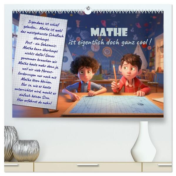 Mathe ist eigentlich doch ganz cool! (hochwertiger Premium Wandkalender 2026 DIN A2 quer) Kunstdruck in Hochglanz
