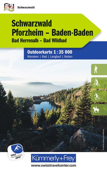 Kümmerly+Frey Outdoorkarte Deutschland 52 Schwarzwald Pforzheim Baden-Baden 1:35.000
