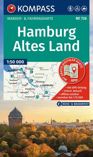 KOMPASS Wanderkarte 726 Hamburg Altes Land 1:50.000