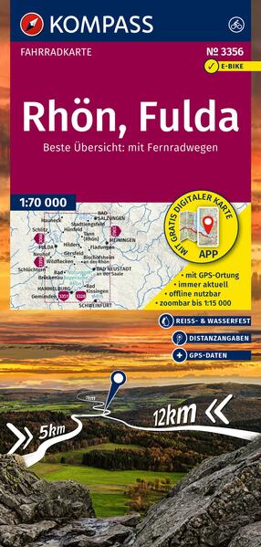 KOMPASS Fahrradkarte 3356 Rhön Fulda 1:70.000