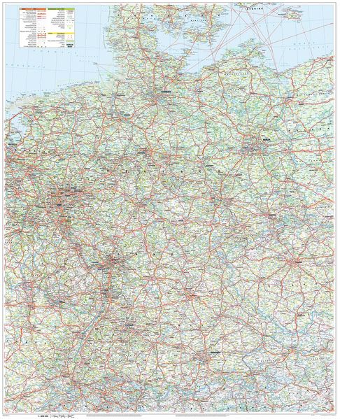 MARCO POLO Große Deutschlandkarte mit Ländergrenzen plano in Hülse