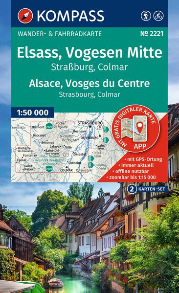KOMPASS Wanderkarten-Set 2221 Elsass Vogesen Mitte Alsace Vosges du Centre (2 Karten) 1:50.000