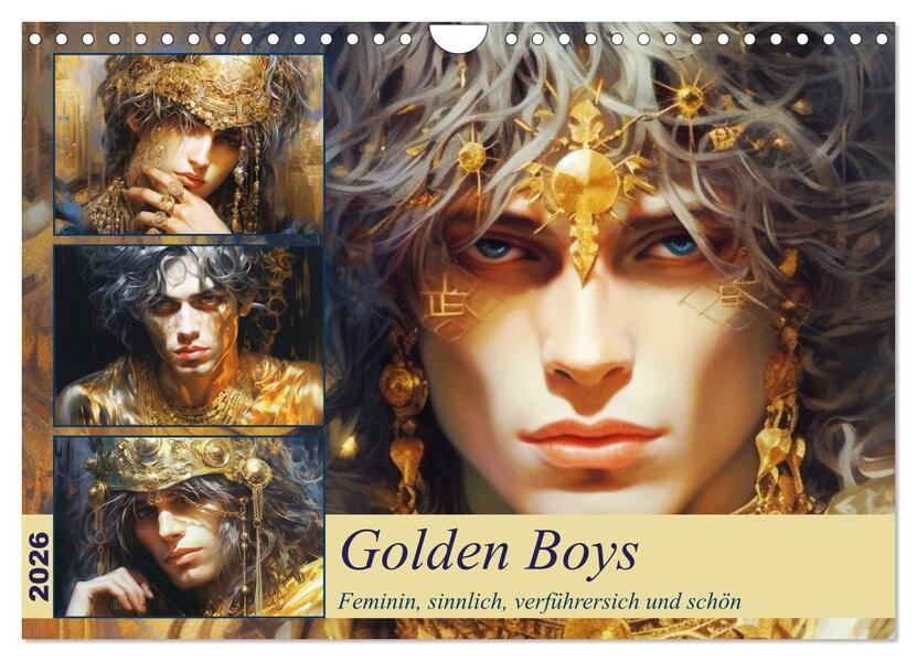 Golden Boys. Feminin sinnlich verführersich und schön (Wandkalender 2026 DIN A4 quer) CALVENDO Monatskalender