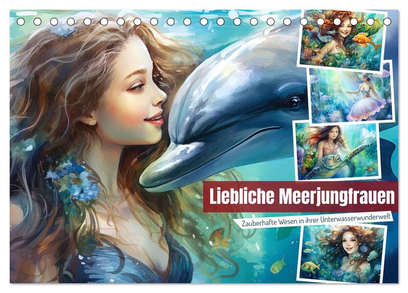 Liebliche Meerjungfrauen (Tischkalender 2026 DIN A5 quer) CALVENDO Monatskalender
