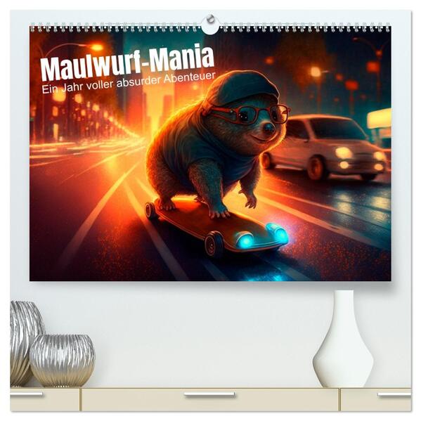 Maulwurf Mania Ein Jahr voller absurder Abenteuer (hochwertiger Premium Wandkalender 2026 DIN A2 quer) Kunstdruck in Hochglanz