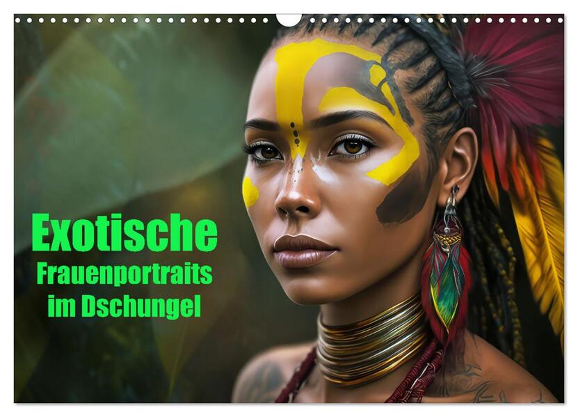 Exotische Frauenportraits im Dschungel (Wandkalender 2026 DIN A3 quer) CALVENDO Monatskalender
