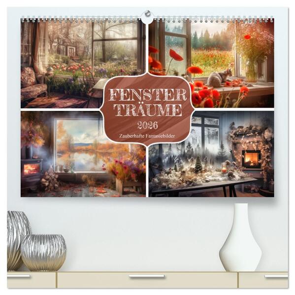 Fensterträume (hochwertiger Premium Wandkalender 2026 DIN A2 quer) Kunstdruck in Hochglanz