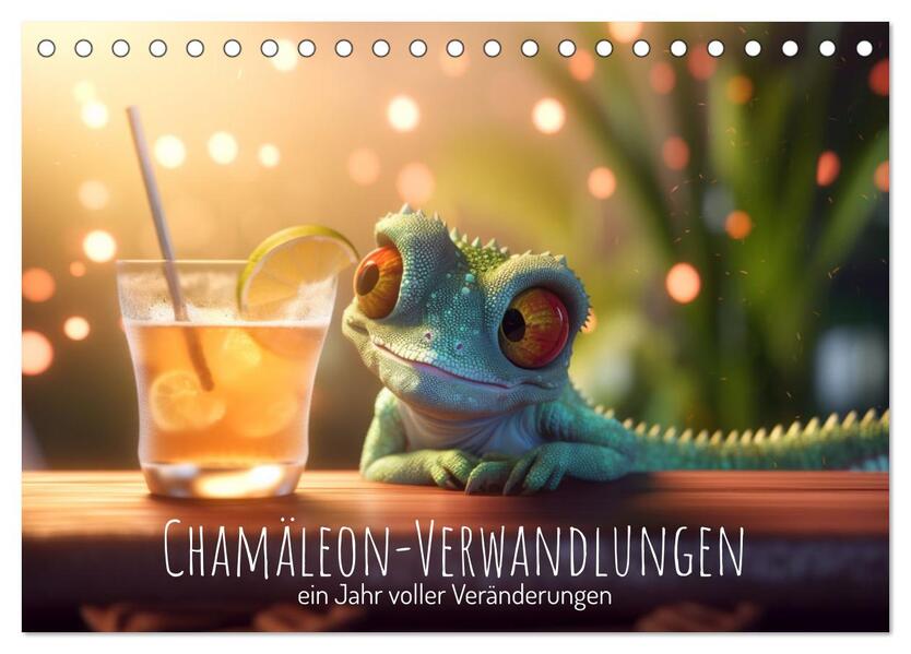 Chamäleon-Verwandlungen. Ein Jahr voller Veränderungen (Tischkalender 2026 DIN A5 quer) CALVENDO Monatskalender