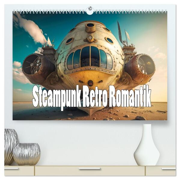 Steampunk Retro Romantik (hochwertiger Premium Wandkalender 2026 DIN A2 quer) Kunstdruck in Hochglanz